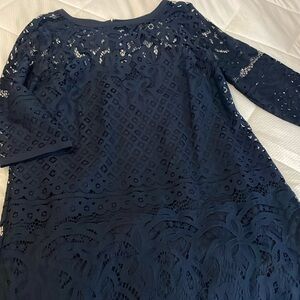 Navy Blue Lace Dress